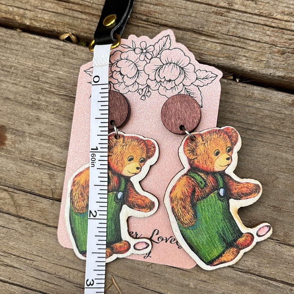 Don Freeman “ Corduroy” Book Character Earrings/ Teacher Earrings - Picture 7 of 9